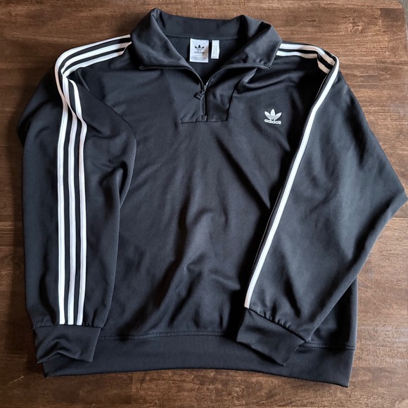 adidas Other - Adidas Originals Mens XL Black 1/4 Zip Funnelneck Trefoil Pullover